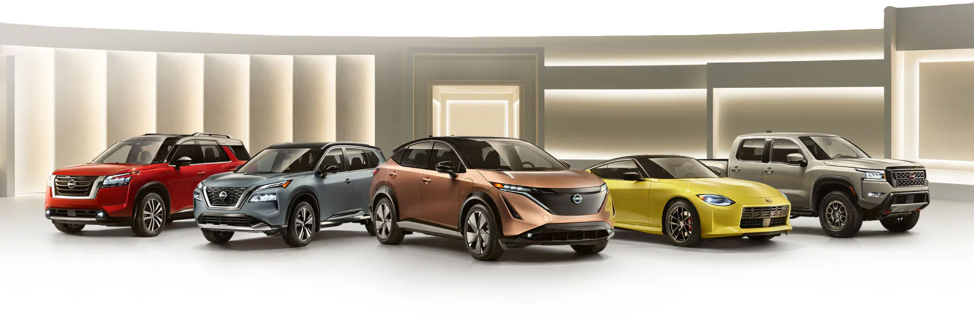 Explore new Nissan SUVs, sedans, EVs, sports cars, and trucks in one versatile lineup.